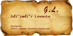Gázmár Levente névjegykártya